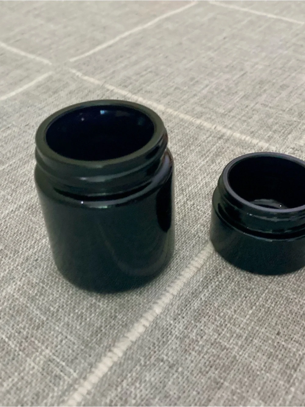 Dark Blue UV Protection Glass Kitchen or Cosmetic Infinity Jars - Set of 2